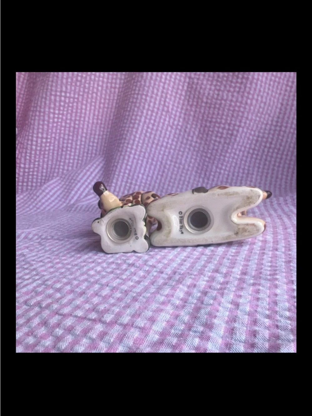 Blue Sky Clayworks Limited Edition Giraffe Salt & Pepper Shaker Lynda Corneielle